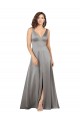 Silk like Satin Long V-Neck A-Line Formal Evening Gown / Prom Dress / Bridesmaid Dress Armadale