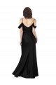 Silk like Satin Low Back Long Off the Shoulder Black A-Line Formal Dress / Bridesmaid Dress Armadale