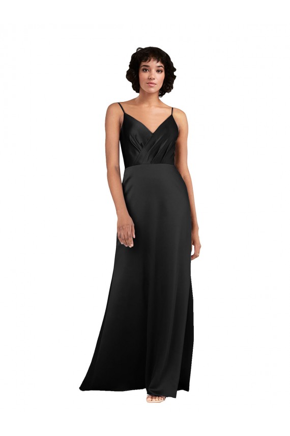 Silk like Satin Long V-Neck Column Formal Evening Gown / Prom Dress / Bridesmaid Dress Armadale