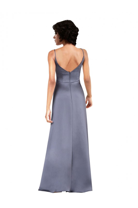 Silk like Satin Long V-Neck Column Formal Evening Gown / Prom Dress / Bridesmaid Dress Armadale
