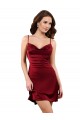 Silk like Satin Criss Cross Open Back Midi Length Cowl Neck Sheath Formal Evening Gown / Prom Dress / Bridesmaid Dress Armadale