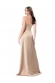Silk like Satin Low Back Long Spaghetti Straps Champagne Pink A-Line Formal Evening Gown / Prom Dress / Bridesmaid Dress Armadale