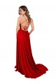 Spandex & Lace Criss Cross Open Back Long Spaghetti Straps A-Line Semi Formal Evening Dress / Prom Dress / Bridesmaid Dress Armadale