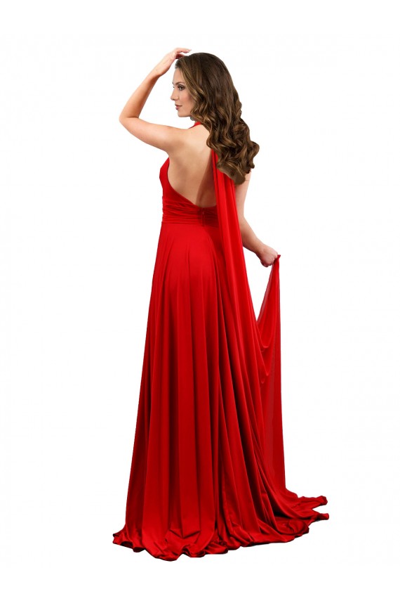 Spandex Criss Cross Open Back Long Halter Neck A-Line Formal Evening Gown / Prom Dress / Bridesmaid Dress Armadale