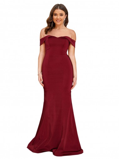 Spandex Long Off the Shoulder Mermaid Formal Plus Size Evening Gown / Prom Dress / Bridesmaid Dress Armadale