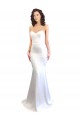 Stretch Crepe Low Back Long Sweetheart White Mermaid Formal Evening Gown / Prom Dress / Bridesmaid Dress Armadale