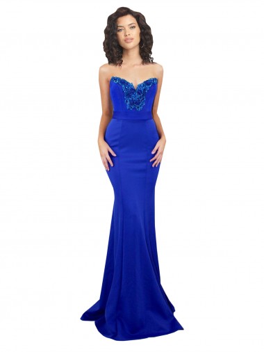 Stretch Crepe Low Back Long Sweetheart Royal Blue Mermaid Formal Evening Gown / Prom Dress / Bridesmaid Dress Armadale