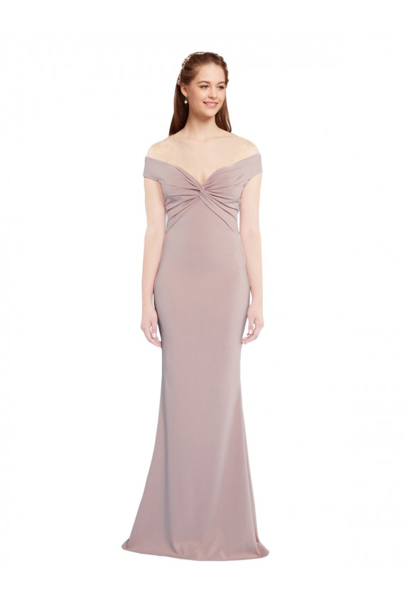 Stretch Crepe Keyhole Back Long Off the Shoulder Mermaid Formal Evening Gown / Prom Dress / Bridesmaid Dress Armadale