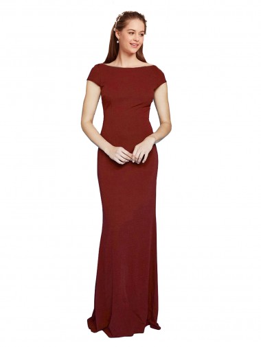 Stretch Crepe Keyhole Back Long Round Neck Mermaid Formal Evening Gown / Prom Dress / Bridesmaid Dress Armadale