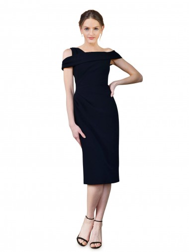 Stretch Crepe Cocktail Length Off the Shoulder Mermaid Formal Evening Gown / Prom Dress / Bridesmaid Dress Armadale