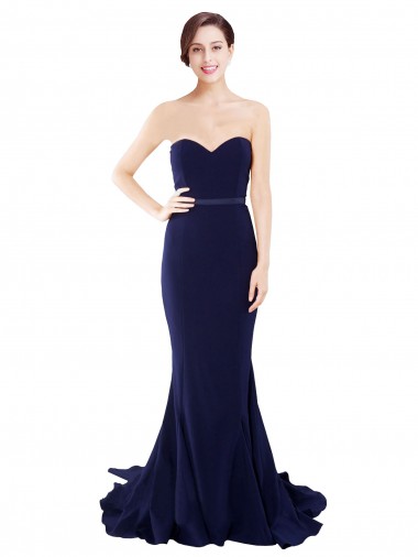 Stretch Crepe Low Back Sweep Train Sweetheart Mermaid Semi Formal Evening Dress / Prom Dress / Bridesmaid Dress Armadale