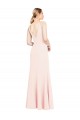 Stretch Crepe V-Back Long V-Neck Pink A-Line Formal Evening Gown / Prom Dress / Bridesmaid Dress Armadale