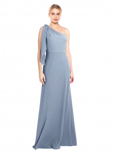 Stretch Crepe Long One Shoulder Sheath Formal Dress / Bridesmaid Dress Armadale