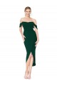 Stretch Crepe Knee Length Off the Shoulder Mermaid High Low Evening Gown / Prom Dress / Bridesmaid Dress Armadale