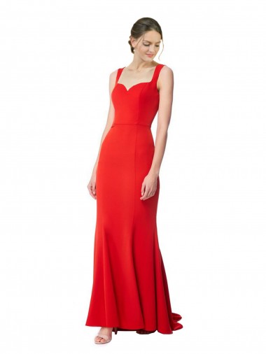 Stretch Crepe Long Sweetheart Red Mermaid Formal Evening Gown / Prom Dress / Bridesmaid Dress Armadale