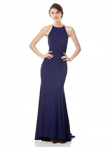 Stretch Crepe Long Halter Neck Mermaid Bridesmaid Dress / Formal Dress Armadale