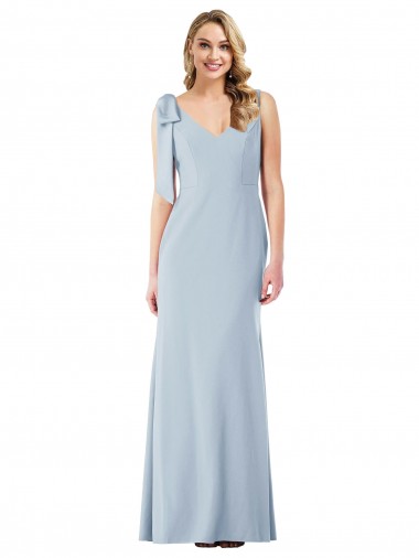 Stretch Crepe V-Back Long V-Neck Trumpet Semi Formal Evening Dress / Prom Dress / Bridesmaid Dress Armadale