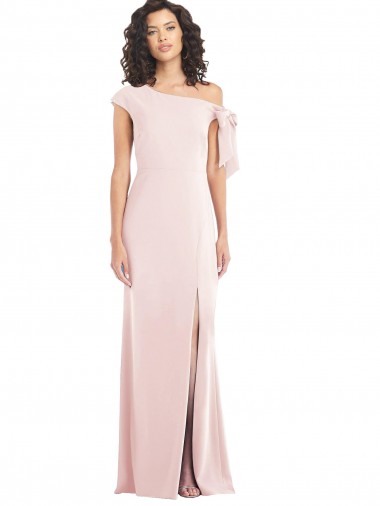 Stretch Crepe Long Off the Shoulder Pink Trumpet Formal Evening Gown / Prom Dress / Bridesmaid Dress Armadale