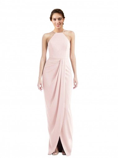Stretch Crepe Long Halter Neck Trumpet Semi Formal Evening Dress / Prom Dress / Bridesmaid Dress Armadale