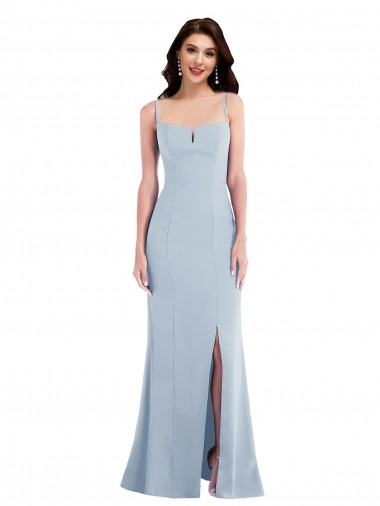Stretch Crepe Long Spaghetti Straps Trumpet Formal Evening Gown / Prom Dress / Bridesmaid Dress Armadale