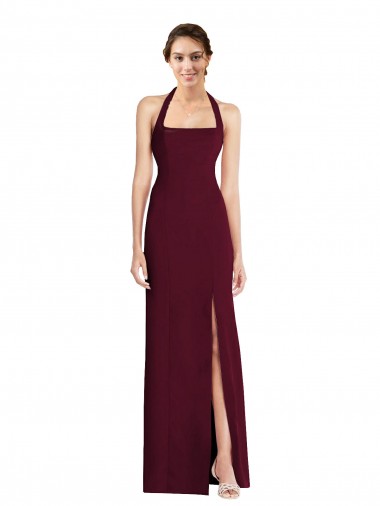 Stretch Crepe Open Back Long Halter Neck Trumpet Semi Formal Evening Dress / Prom Dress / Bridesmaid Dress Armadale