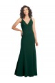 Stretch Crepe V-Back Long V-Neck Midnight Green A-Line Formal Dress / Bridesmaid Dress Armadale