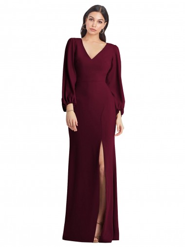 Stretch Crepe Long V-Neck Trumpet Semi Formal Evening Dress / Prom Dress / Bridesmaid Dress Armadale