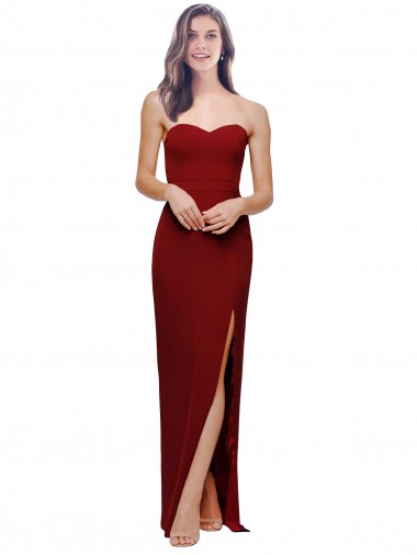 Stretch Crepe Low Back Long Sweetheart Sheath Bridesmaid Dress / Evening Dress Armadale