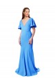 Stretch Crepe V-Back Sweep Train V-Neck Mermaid, Sheath Prom Dress / Bridesmaid Dress Armadale