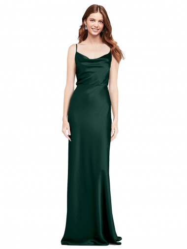 Stretch Satin V-Back Long Cowl Neck Sheath Black Tie Evening Gown / Prom Dress / Bridesmaid Dress Armadale