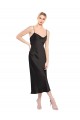 Stretch Satin Low Back Midi Length Spaghetti Straps A-Line Formal Evening Gown / Prom Dress / Bridesmaid Dress Armadale