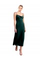 Stretch Velvet Low Back Midi Length Spaghetti Straps A-Line Prom Dress / Bridesmaid Dress Armadale