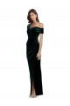Stretch Velvet Long Off the Shoulder Sheath High Low Evening Gown / Prom Dress / Bridesmaid Dress Armadale